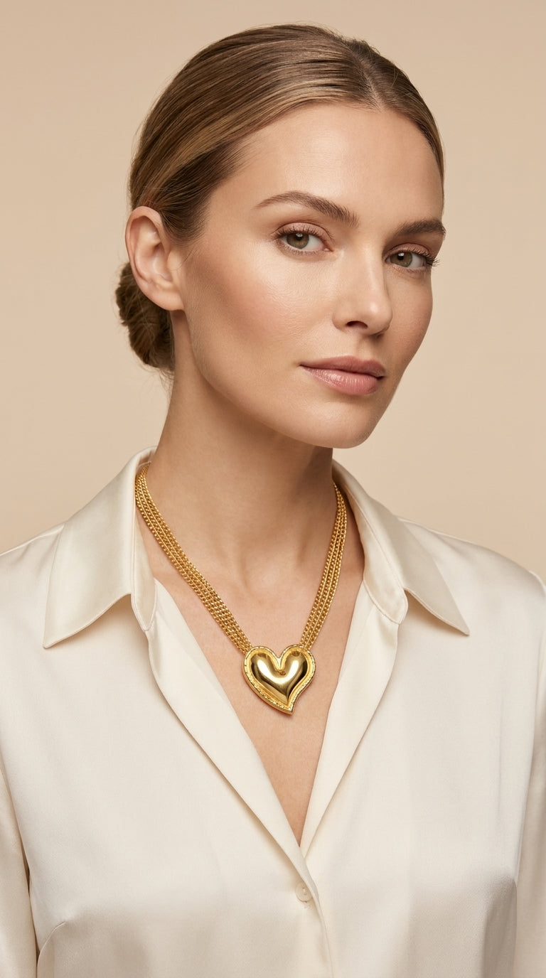 Colar Coeur Triple Chain