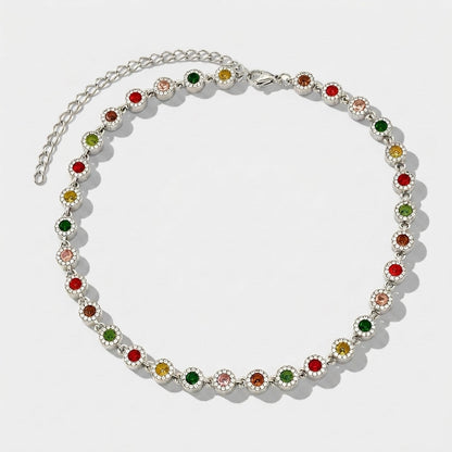Colar Luxury Colors Lapidação Round Cut Zircônias