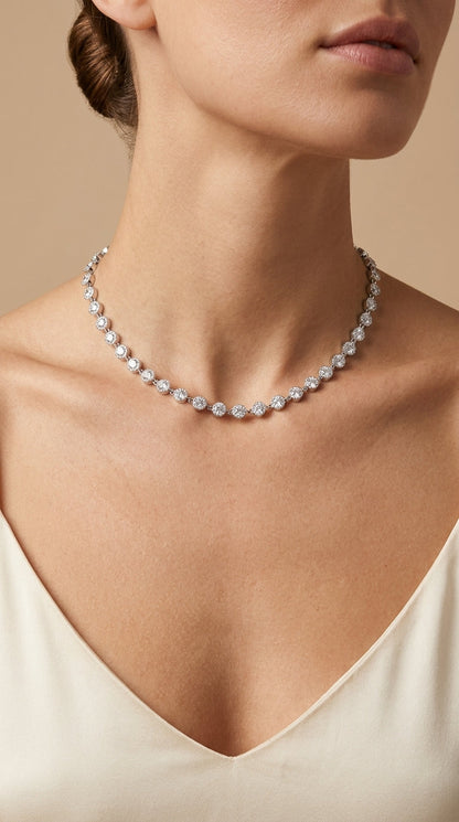Colar Luxury Lapidação Round Cut Zircônias
