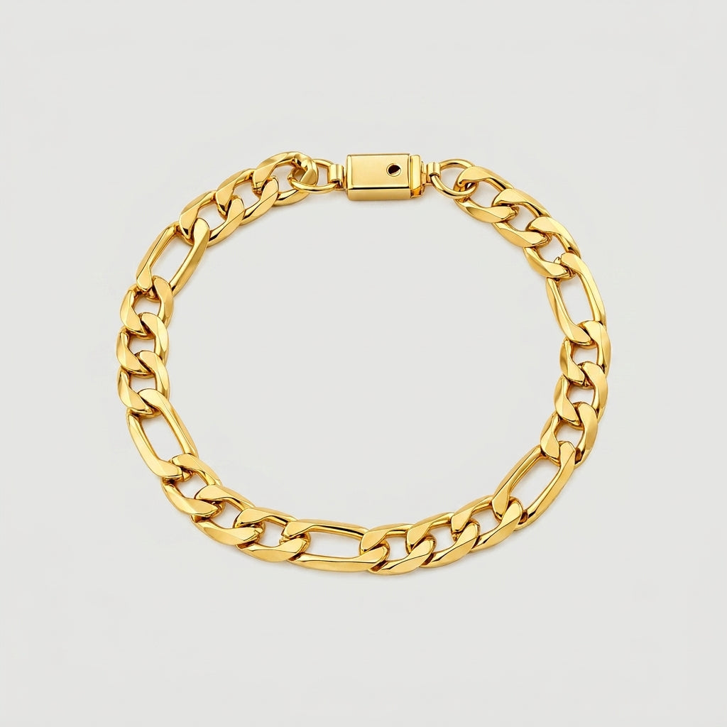 Pulseira Masculina Elo Figaro com Fecho Gaveta 21cm