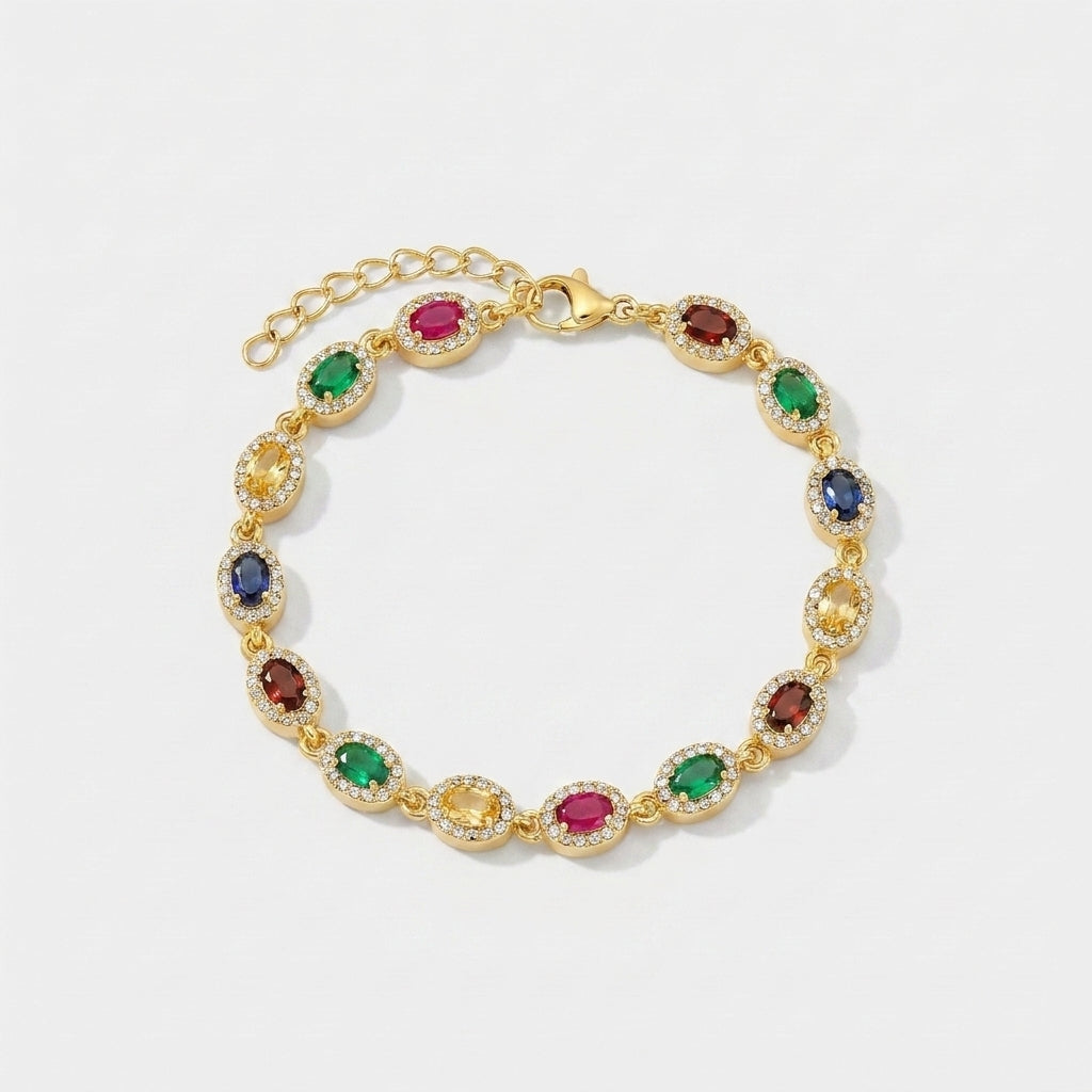Pulseira Luxury Colors Oval Cut Zircônia