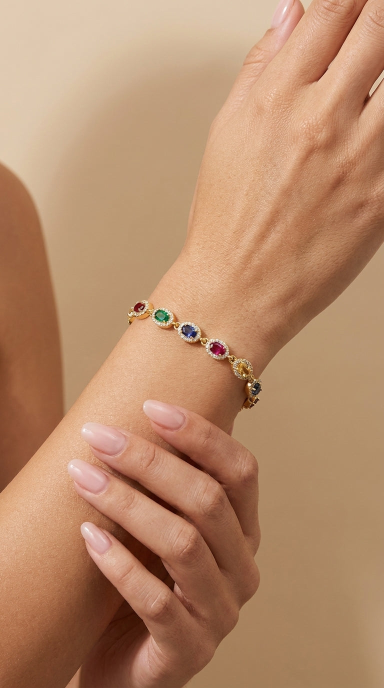 Pulseira Luxury Colors Oval Cut Zircônia