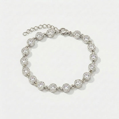 Pulseira Luxury Cristal Lapidação Round Cut Zircônias