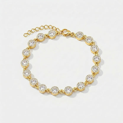 Pulseira Luxury Cristal Lapidação Round Cut Zircônias