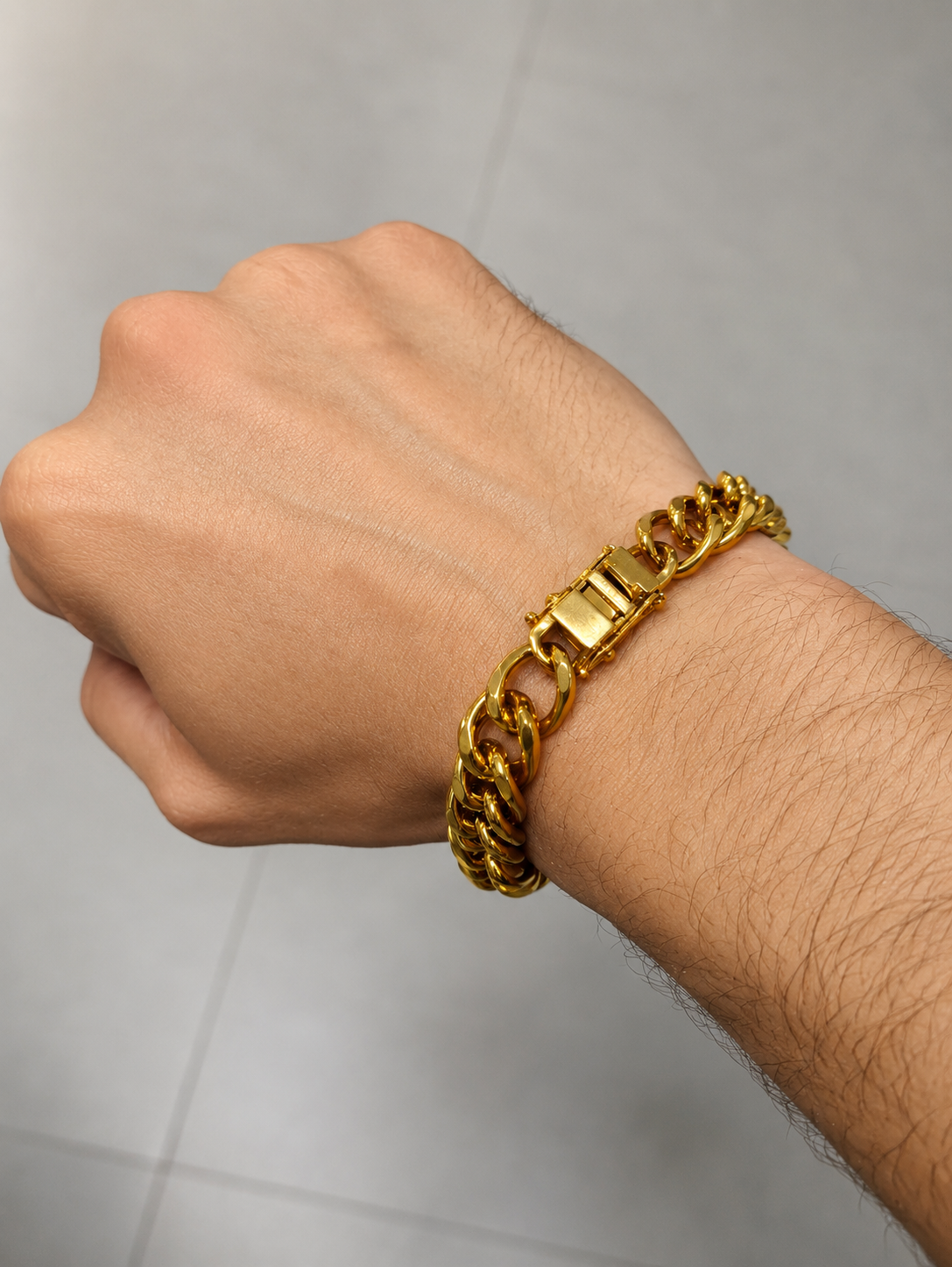 Pulseira Masculina Elo Grumet com Fecho Gaveta 21cm