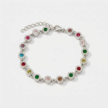 Pulseira Luxury Colors Lapidação Round Cut Zircônias