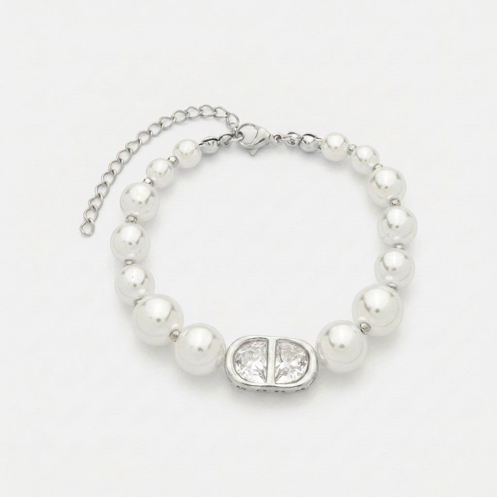 Pulseira Pérola e Zircônias