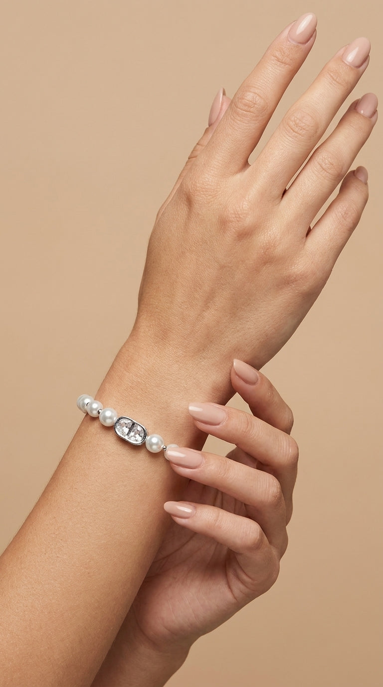 Pulseira Pérola e Zircônias