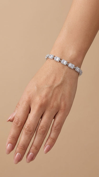 Pulseira Luxury Radiant Cut Zircônias